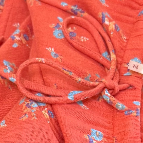 NWOT Free People Nova Tiered Floral Maxi Skirt Coral XS - Picture 3 of 10